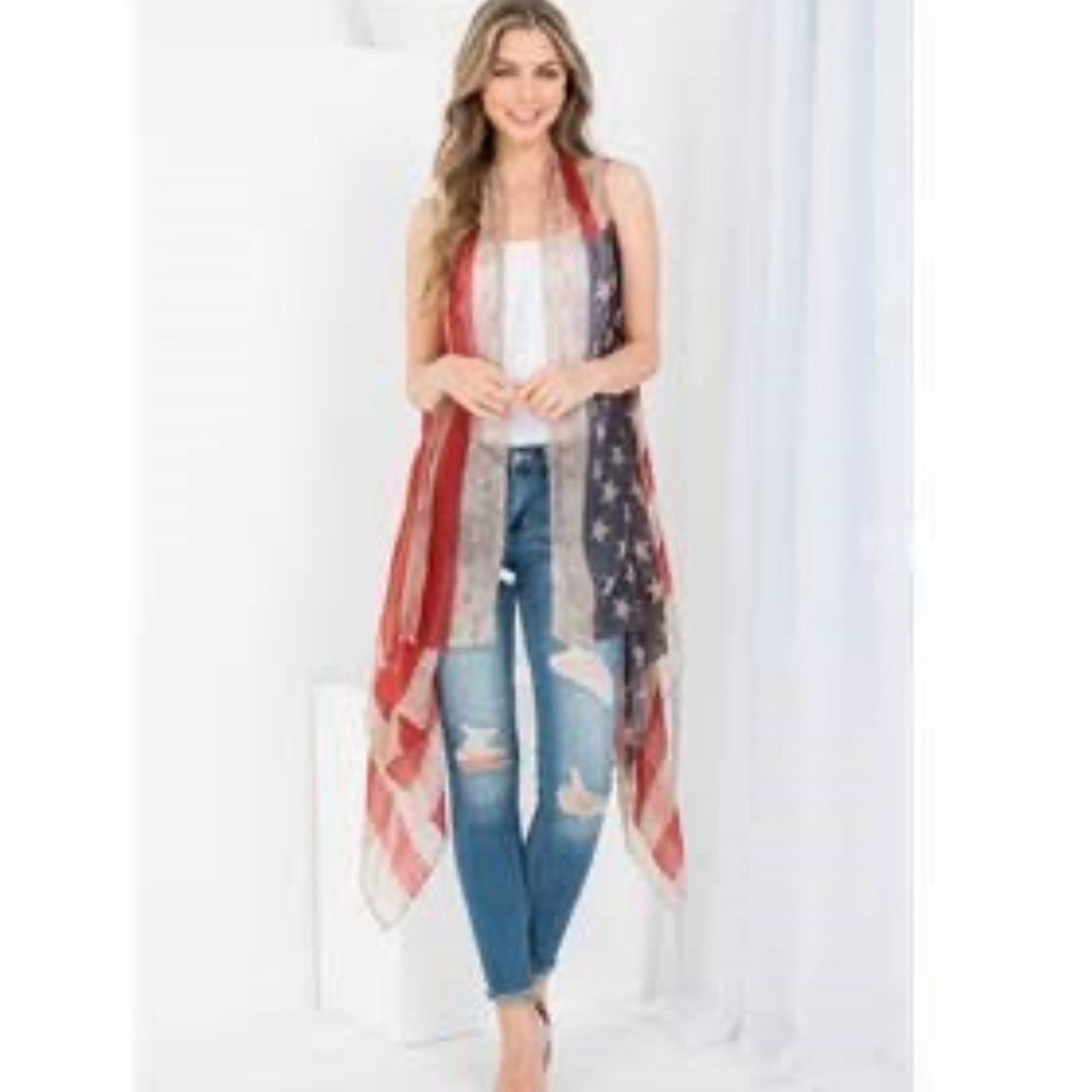 Vintage American Flag Vest